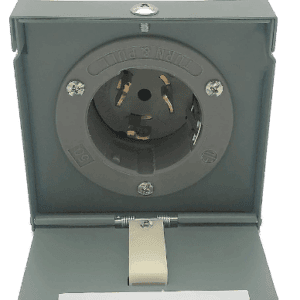 Connecticut Electric EGSPI50 50A Rainproof Generator Power Inlet Box with Cover, CS6375, SS2-50P, Receptacle, Gray