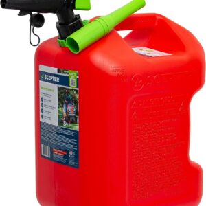 Scepter FSCG552 Fuel Container with Spill Proof SmartControl Spout with Bonus Funnel, Rear Handle Red Gas Can, 5 Gallon